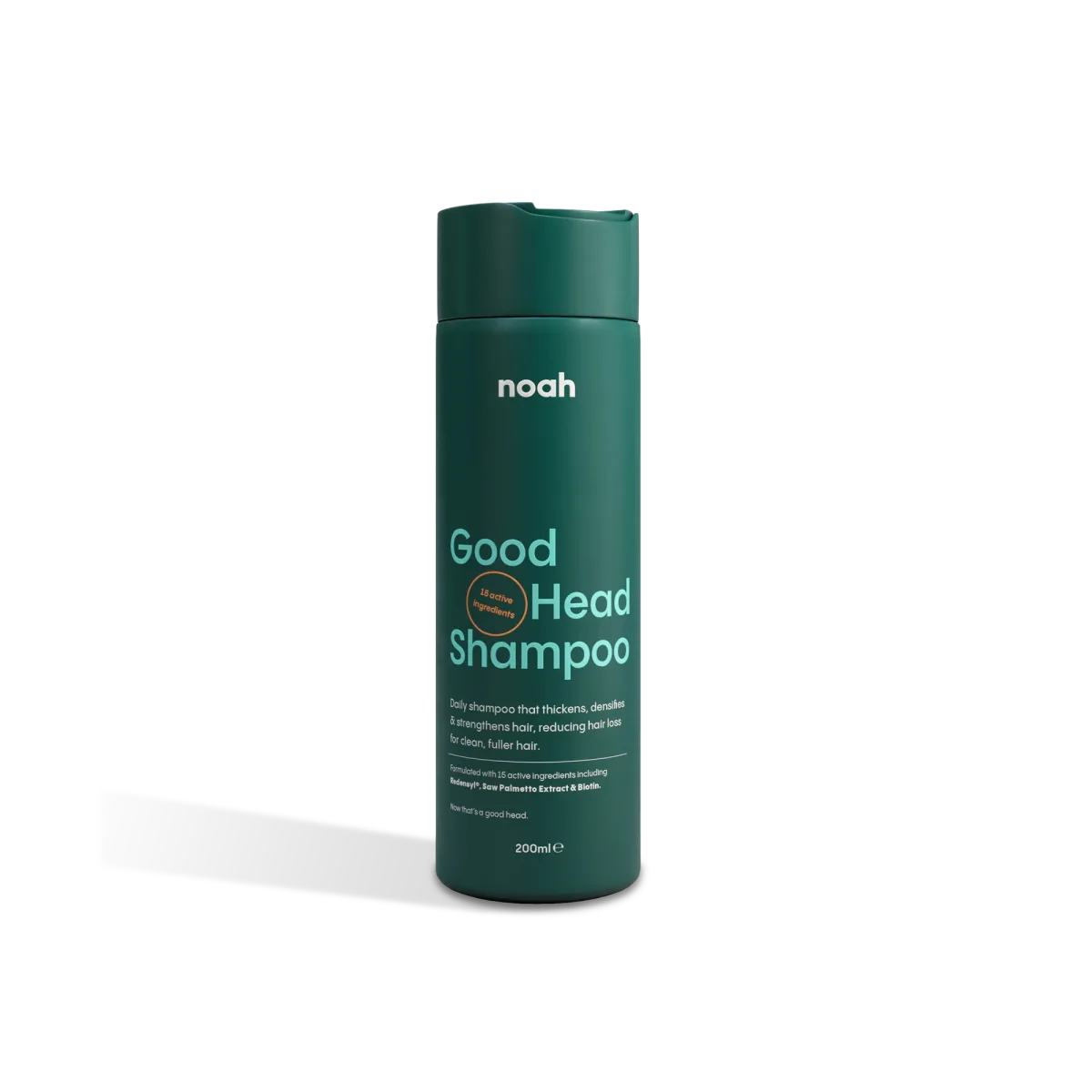 A bottle of Noah Good Head Shampoo
